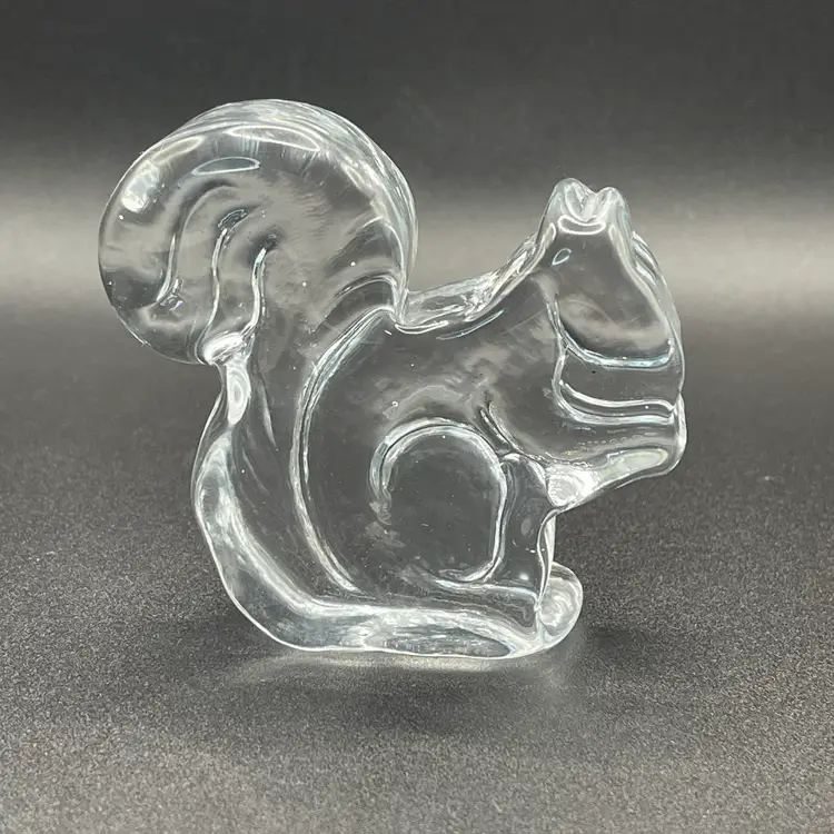 Clear Glass Squirrel Paperweight
