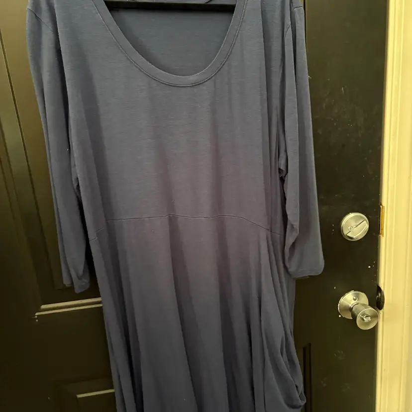 Chalet Women's Size 3X Long Sleeve Tunic Dress Knit Navy Blue Swing