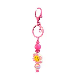Silicone Beaded Flower Keychain