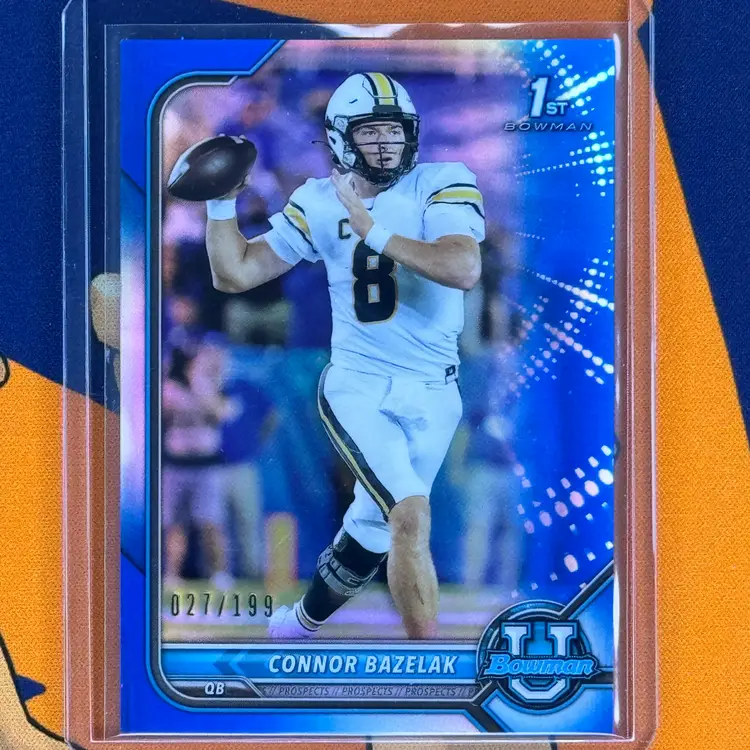 2021-22 Bowman U Chrome Connor Bazelak Blue Refractor /199 1st Bowman