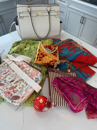 Purses~India Blankets~Silk Scarves~Polish Glass~Let’s Hang Out