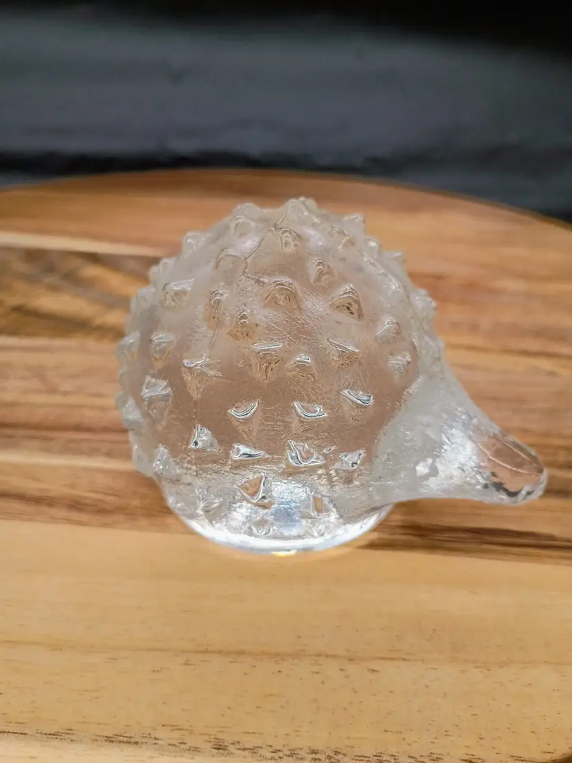 Vtg Art Glass Hedgehog Pukeberg Glassworks Sweden Stig Karrstrand 1960's.