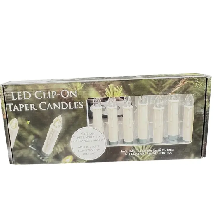 CHRISTMAS Ornaments 12 Flameless Clip On Candle Set Battery Operated Includes Remote New In Box Contemporary 
By Melrose Please Read Description