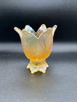 Fenton Tulip Art Glass 2 Way Taper/Votive Candle Holder