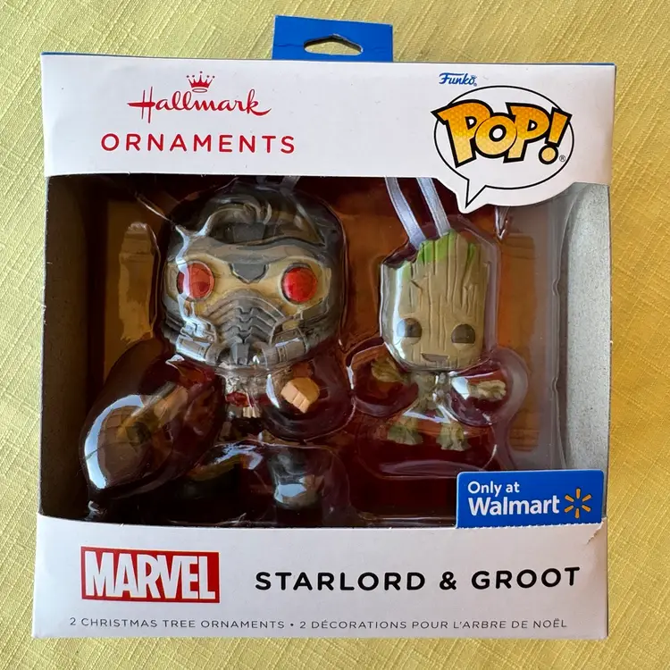 Hallmark Marvel Starlord & Groot Christmas Ornaments Funko Pop Walmart Excl NIB Timeless Treasures by Gina Timeless Treasures by Gina