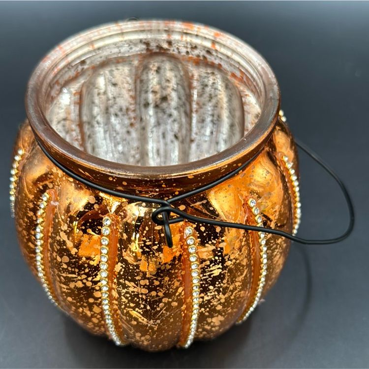 Contemporary orange pumpkin with bling for the P people that like sparkle