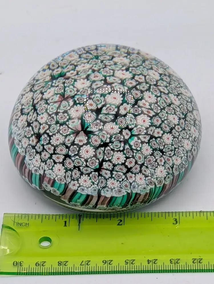Vintage Large Murano Concentric Millefiori Paperweight