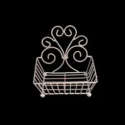 Mini Wrought Iron Condiment Basket 5” No Noted Flaws