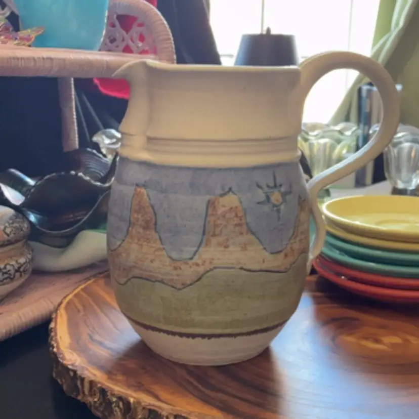 Landscape Design Stone Ware Pitcher