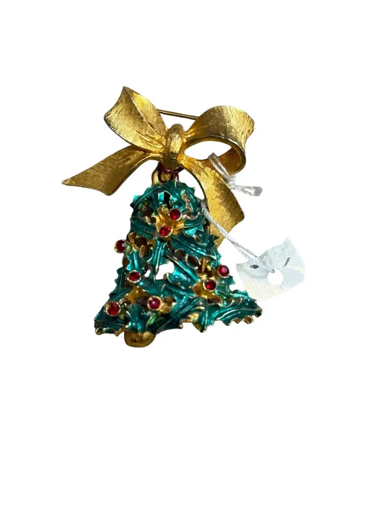 MYLU Vintage Bell Christmas Tree Brooch