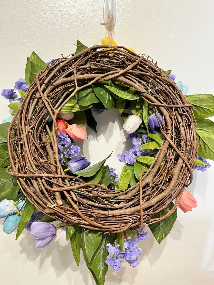 Spring Wreath Tulip Wreath Summer Wreath Front Door Indoor  Wall Handmade Door Decoration