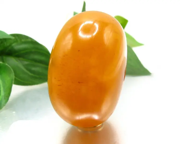 Huge Egg Yolk Amber Bakelite Bead Pendant 45.8 Grams Vintage