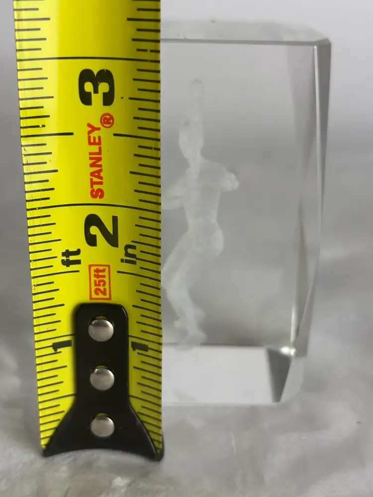 Baseball Player Etched Paperweight