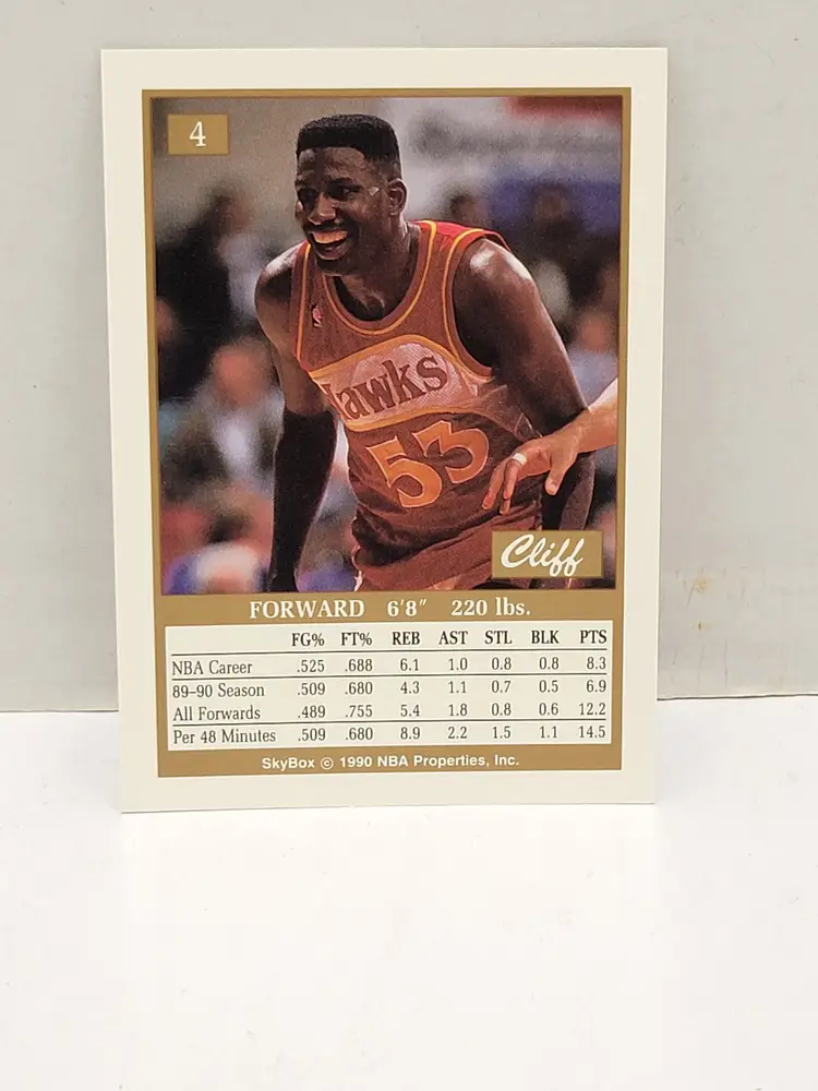1990-91 SkyBox NBA Cliff Levingston . Atlanta Hawks #4