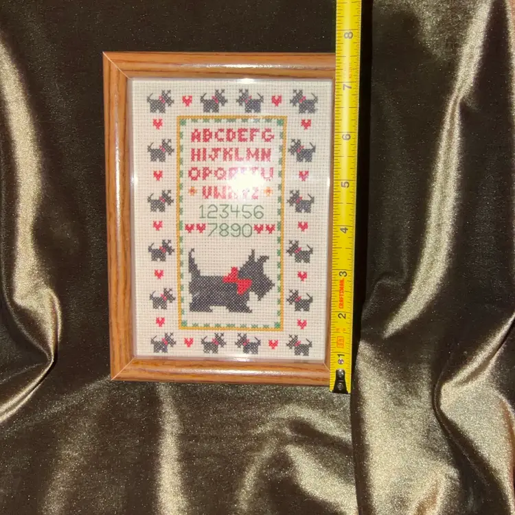 Vintage Cross-Stitch Scottie Dog Sampler