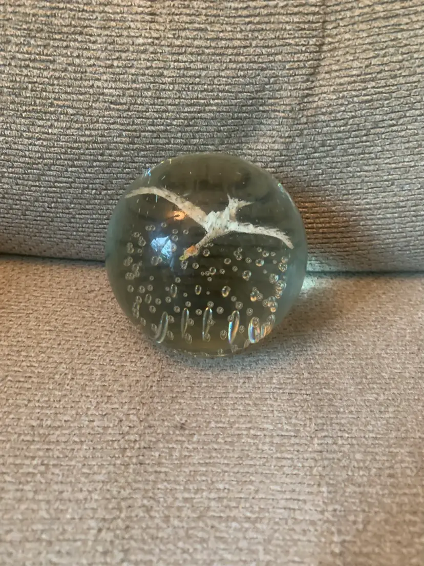 Goose Paperweight W/Slight Glow & Controlled Bubbles 3 X 2 3/4 Inches