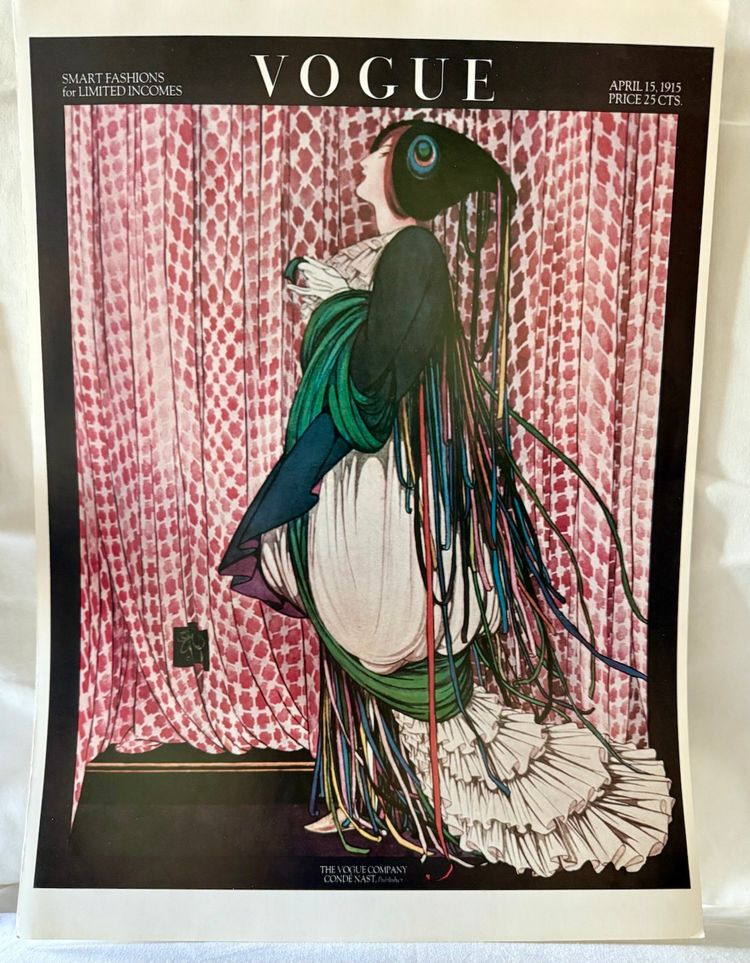 Vintage 1915 Art Print Poster From 1975 Vogue Poster Book Conde Naste