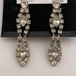 Vintage Prong Set Rhinestone Clips