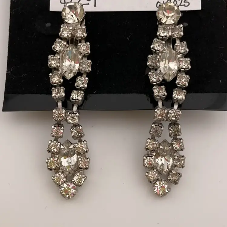 Vintage Prong Set Rhinestone Clips