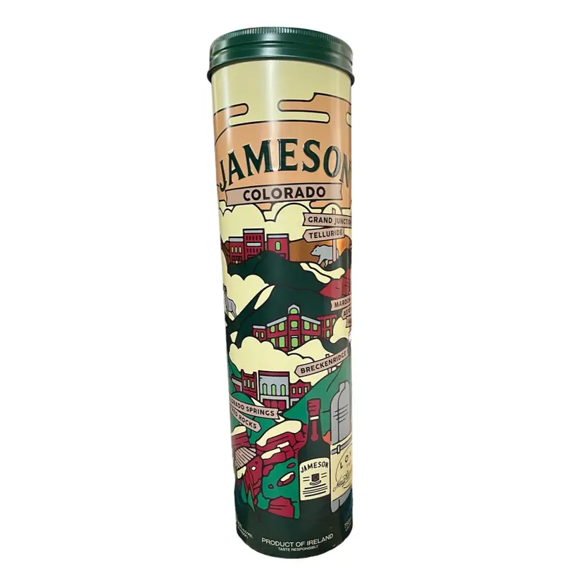 Jameson Whiskey Empty Tin Collectible Advertising Bar Ware Love Thy Neighborhood Colorado