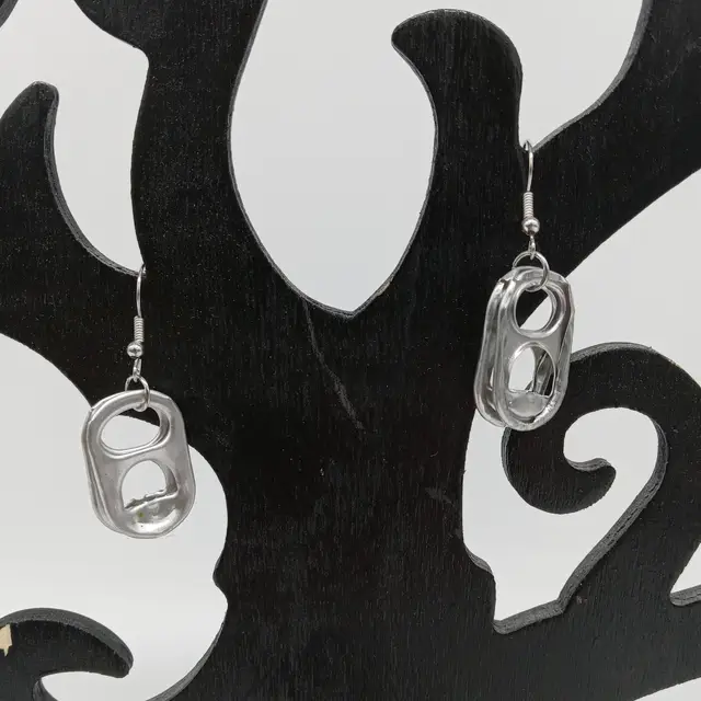 Recycled Punk Goblincore/Crowcore Poptab Earrings