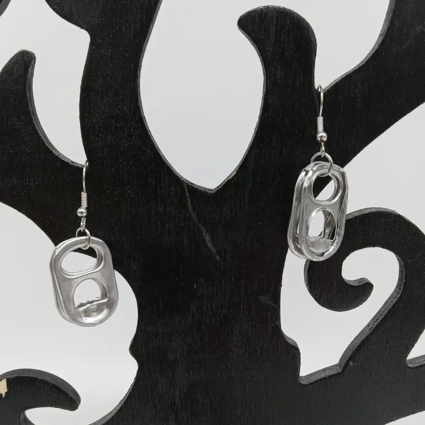 Recycled Punk Goblincore/Crowcore Poptab Earrings