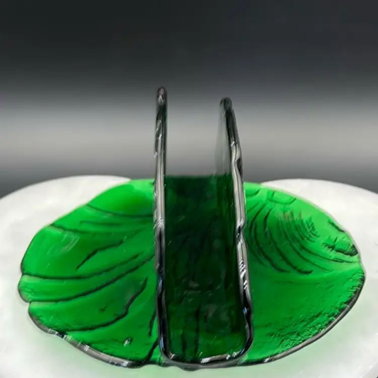 Vintage Green Art Glass Paper Napkin Holder