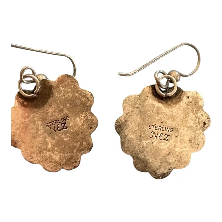 Leonard Nez Sterling Heart Spiny Oyster Earrings