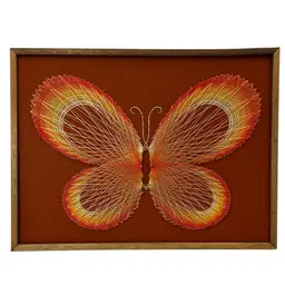 Butterfly String Art 70's Wall Art Vintage Home Decor 16.5”x 12.5”