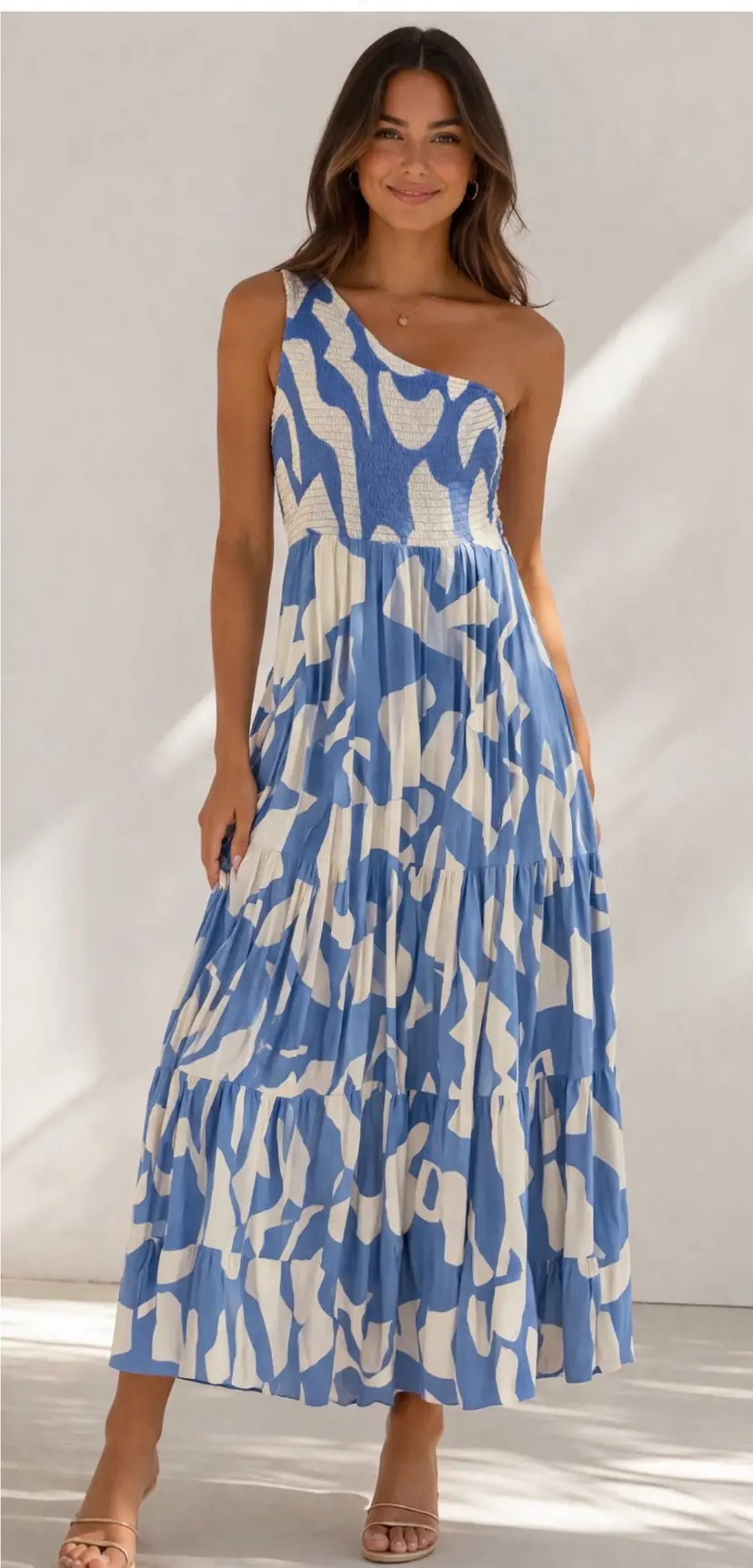 Abel the Label Maxi Dress - XL Geo Blu