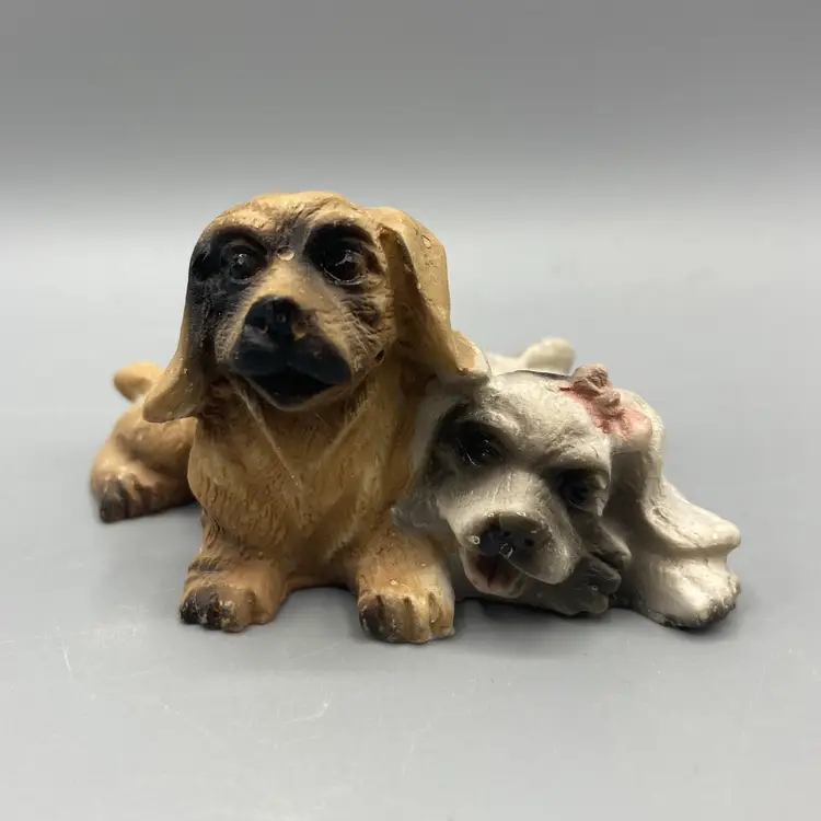 Vintage Dog Friends Resin Miniature Figurine