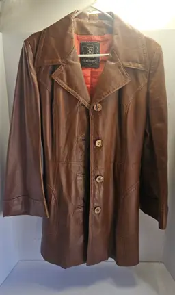 24K Glacé Lamb Leather Dan Di Modes Women’s Brown Vintage Coat