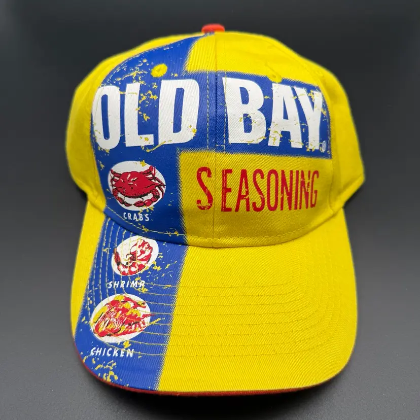 Old Bay Seafood Seasoning 2015 Mens Hat Cap Cotton Adjustable Yellow Advertising