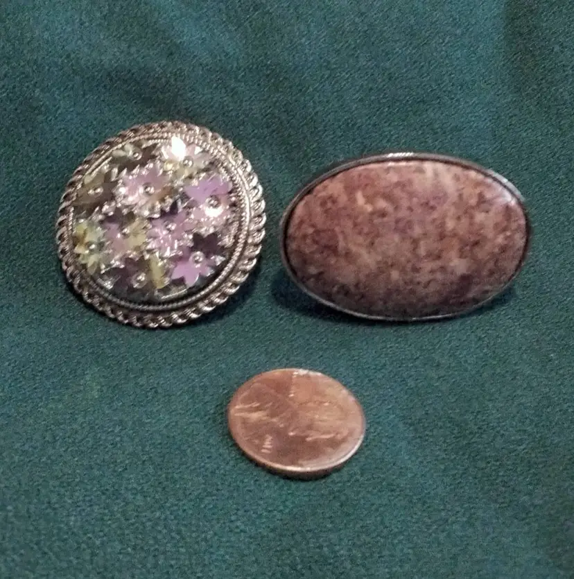 Vintage Scarf Holders/Brooches Gemstone and Western Germany