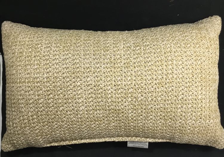 Woven Raffia Hampton Bay bicycle pillow beige lumbar embroidered 20" x 12"