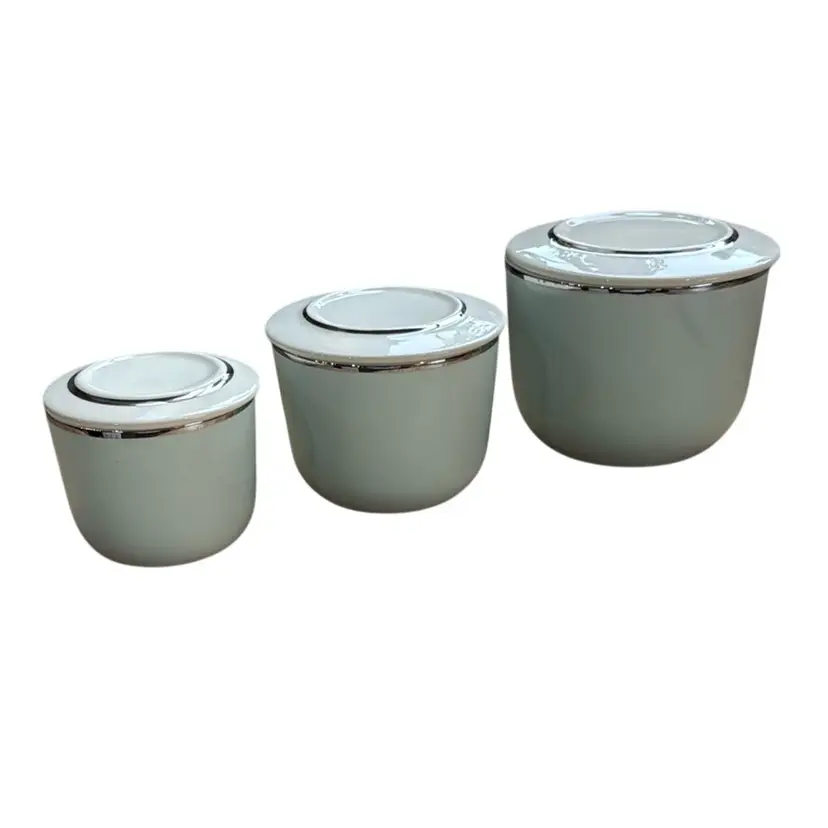 Universal ballerina mist, oven proof to refrigerator dishes 3 Canisters With Lids