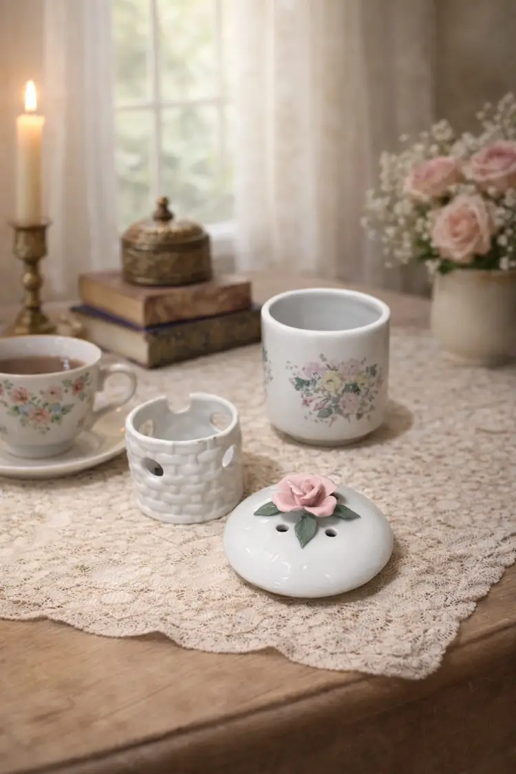 Vintage Porcelain Potpourri Tea Light