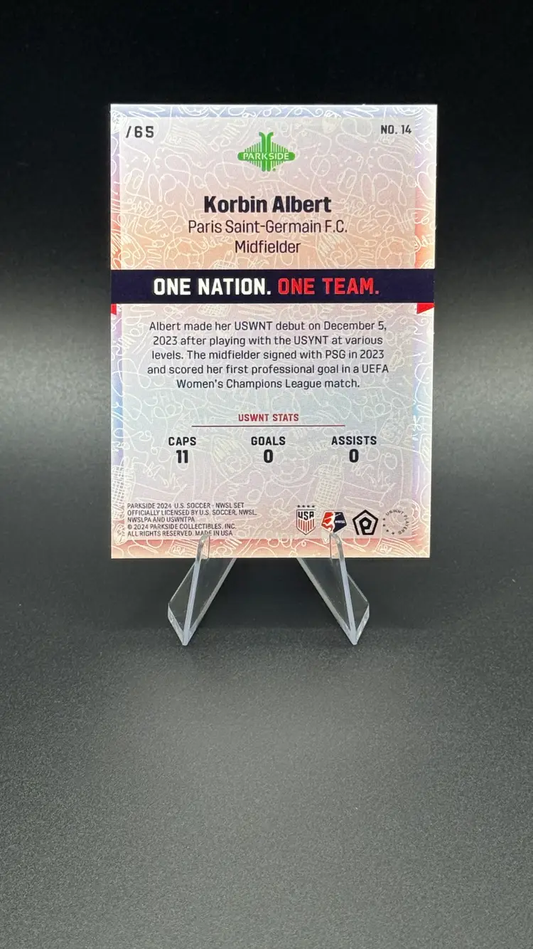 Korbin Albert 2024 Parkside USWNT One Nation One Team FOIL /65