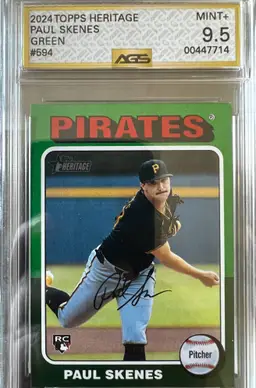 Paul Skenes 2024 Topps Heritage Green #594 AGS 9.5