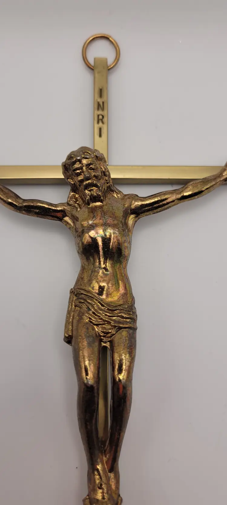 Brass Wall Hanging Crucifix Inri