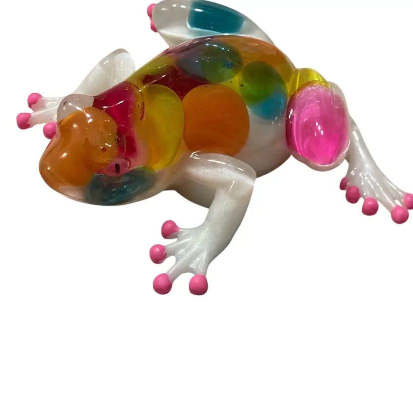 Multicolored Handmade Resin frog Figurine Paperweight Decor
