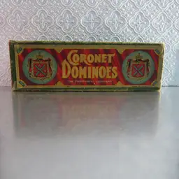 Coronet Dominoes The Embossing Company Albany NY 1920s Full Box Instructions