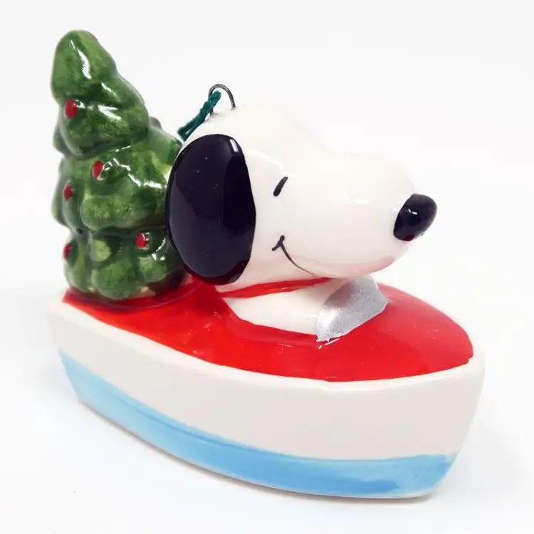 Snoopy Christmas Boat Ornament - Peanuts Holiday Decor