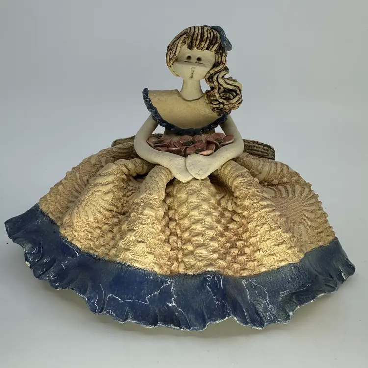 Spaghetti Hair Girl Clay Figurine