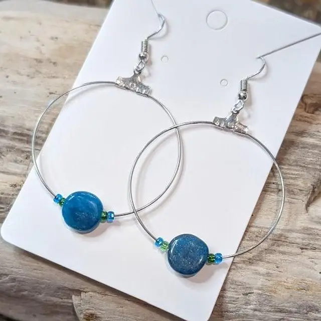 Sela's Jewelry - Tumbled Apatite Earrings