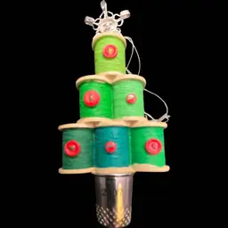 2001 Hallmark Keepsake Ornament Sew Cute Spool Christmas Tree Thimble Craft