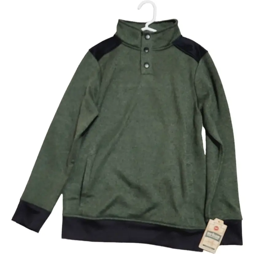 NWT Urban Pipeline Green long Sleeve Snap Fleece Pullover Boys M