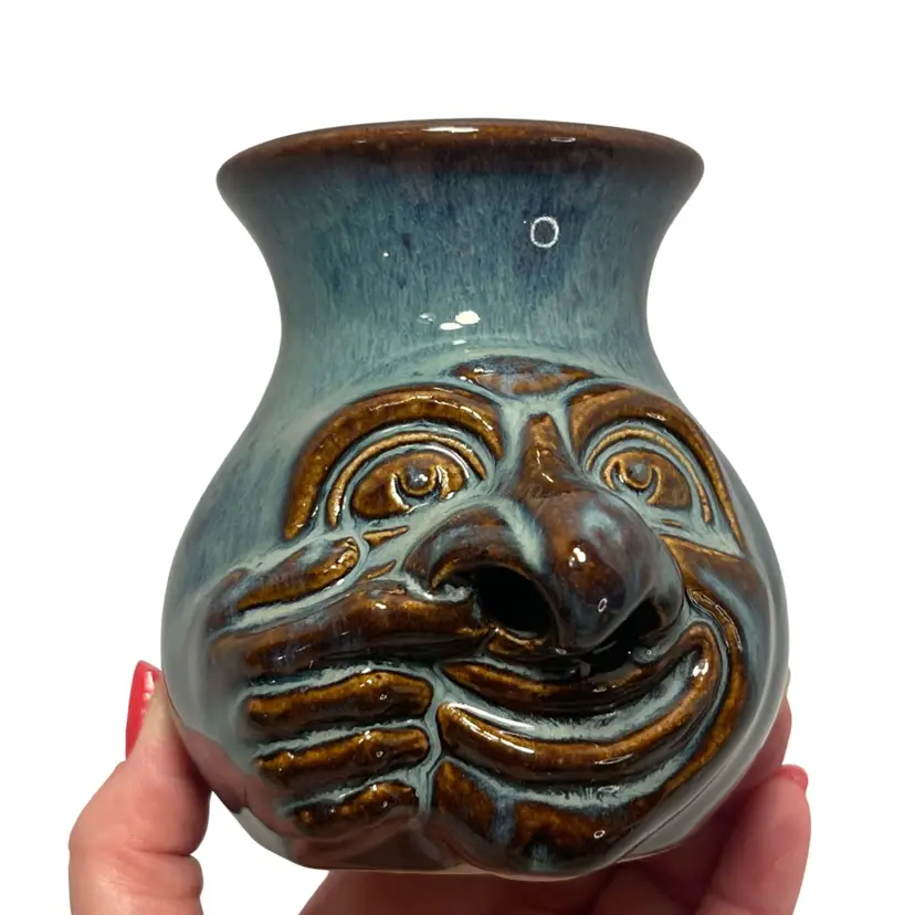 “Booger Boy” Egg Separator By Aaargh Design Blue Glaze | 4”