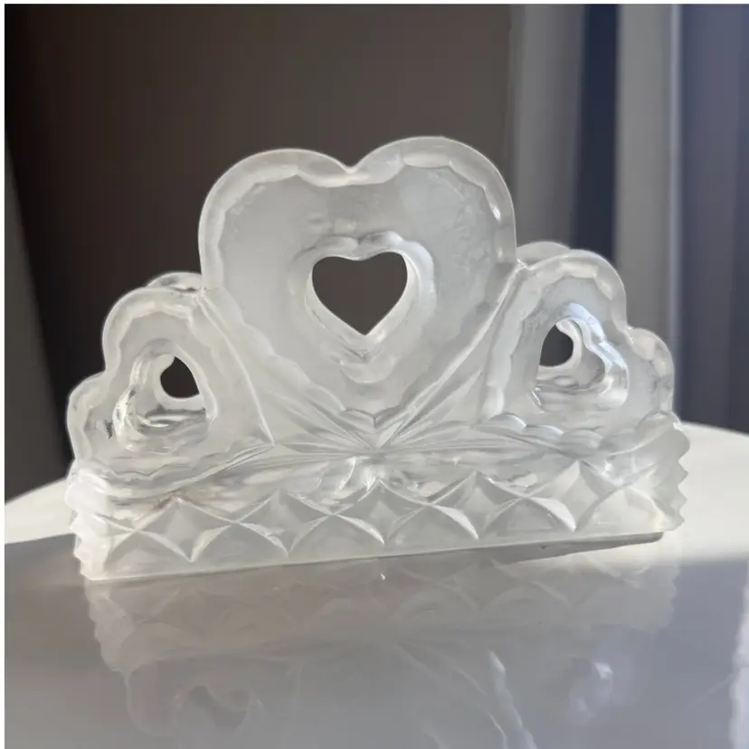 Crystal Heart Letter Or Napkin Holder