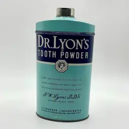 Vintage Dr Lyons Tooth Powder TIN Dental Advertising Bathroom Decor Large 10oz